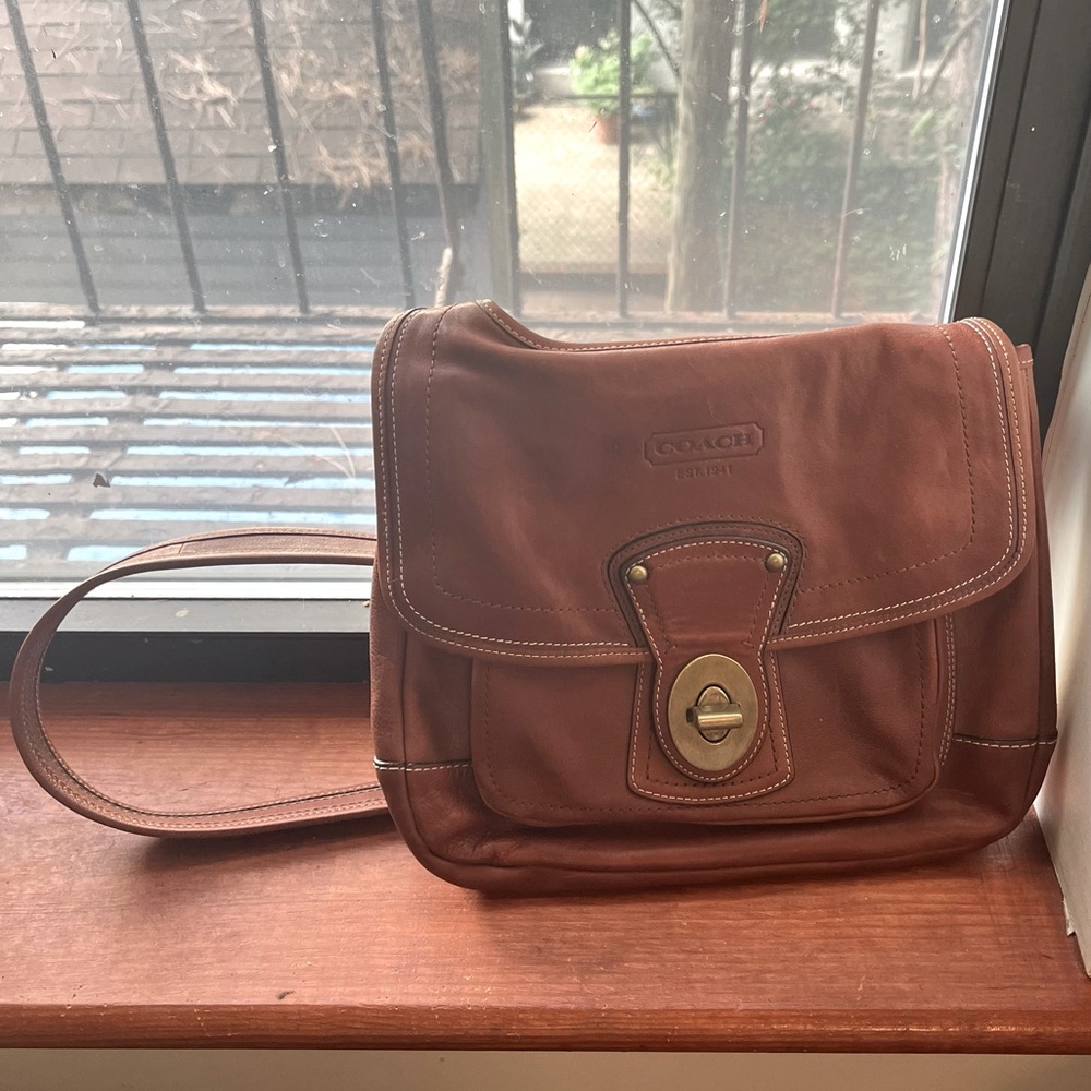 Coach Legacy 65th Anniversary Hippie Flap in Whiskey w/ Brass Style #10325